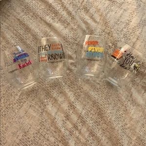 4 “Friends” Wine Glasses